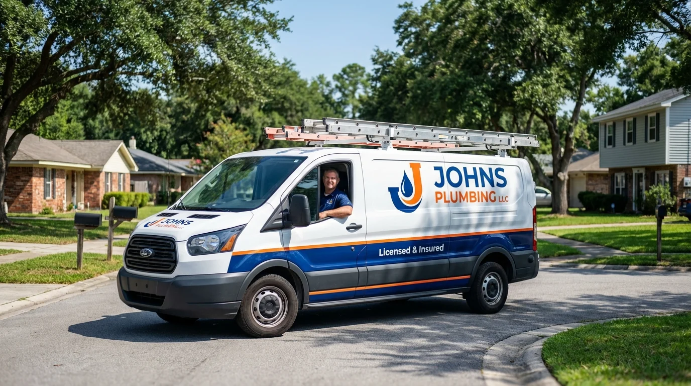 Johns Plumbing LLC service van in Alachua, FL
