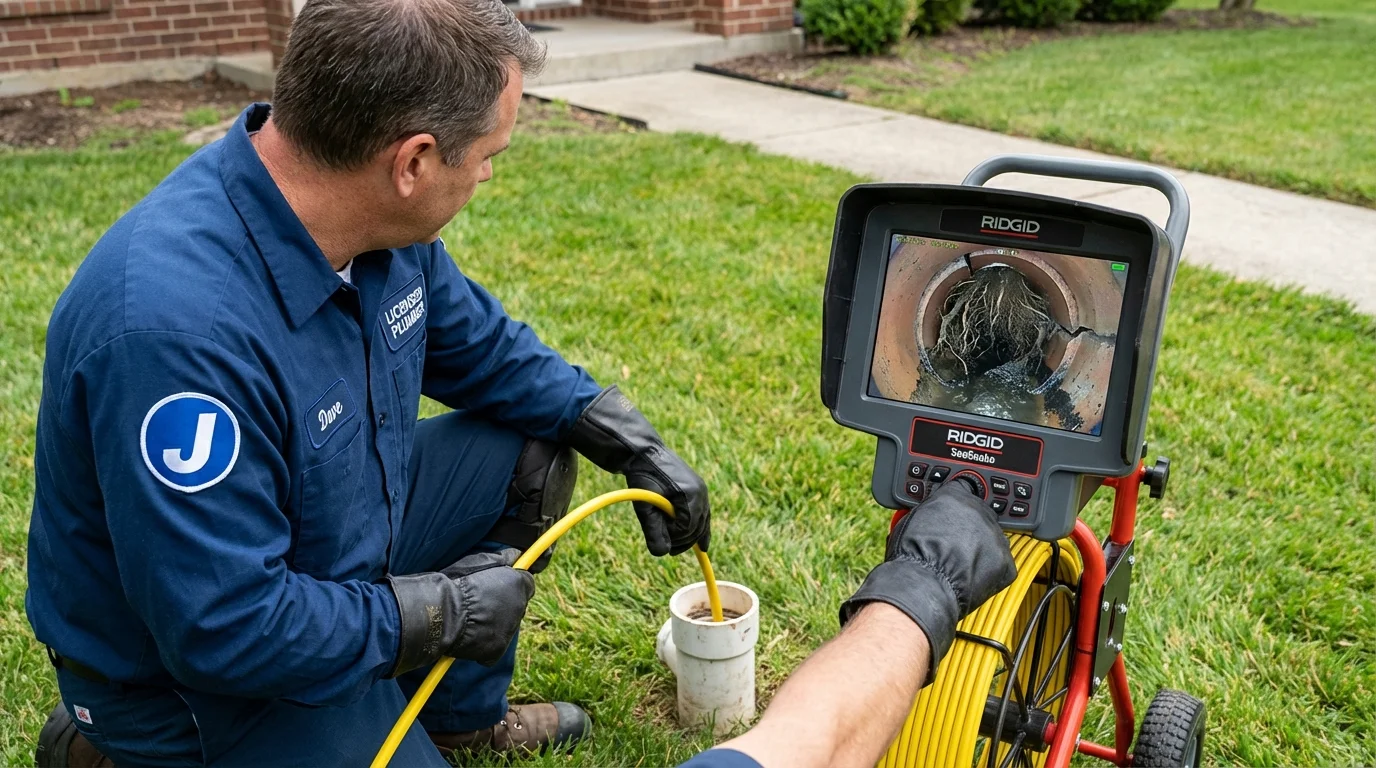 Sewer camera inspection being performed by Johns Plumbing LLC in Alachua